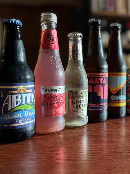 Row of 5 different sodas