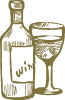 Wine glass and bottle cartoon